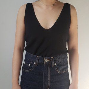 Twik deep v neck knit tank - XS